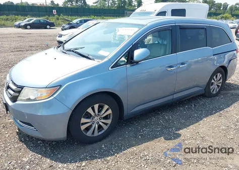 2014 Honda Odyssey Ex-L from USA, damaged, VIN 5FNRL5H65EB005689